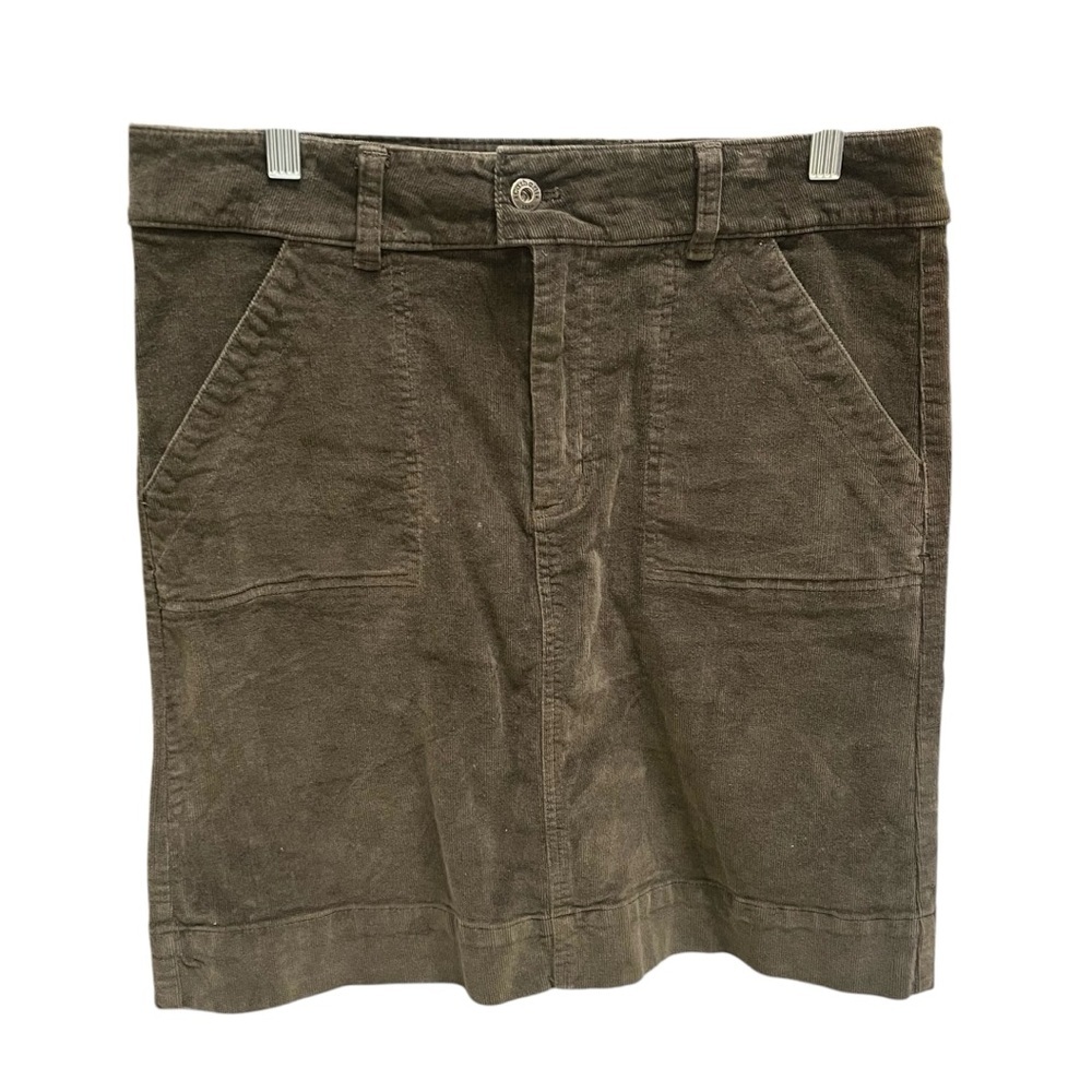 Carhartt Corduroy Skirt Size 8 Olive Green Knee Length Fall Pockets Academia - Picture 9 of 10